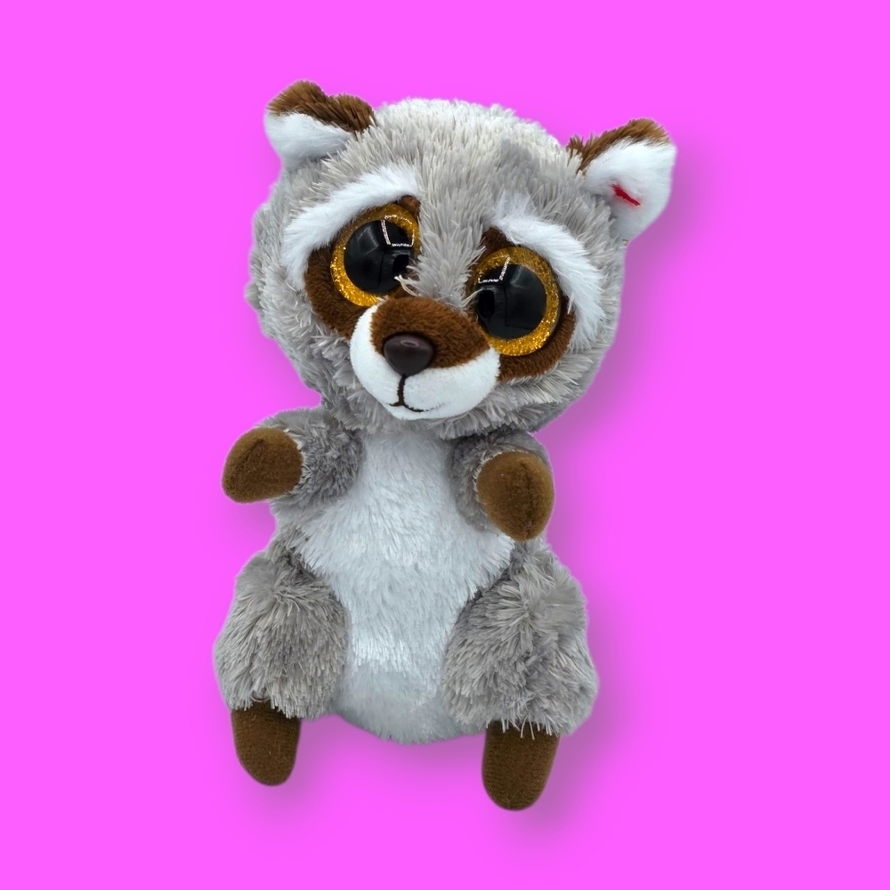 Ty Beanie Boos Oakie Brown & Grey Racoon Beanie Baby Plush - Picture 1 of 5